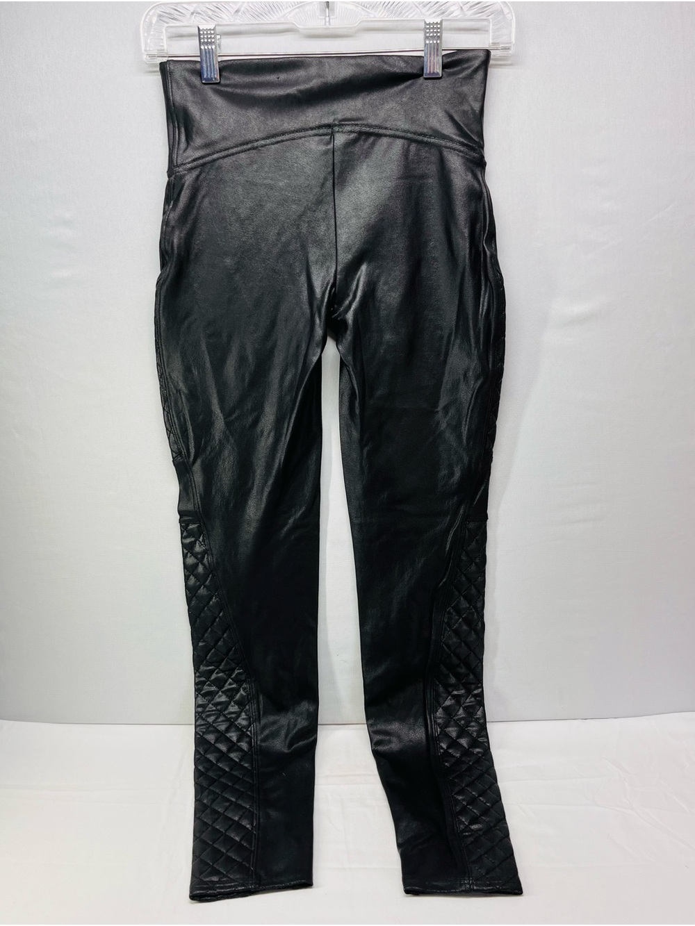 SPANX Black Quilted Faux-Leather Girls' Leggings - Picture 5 of 10